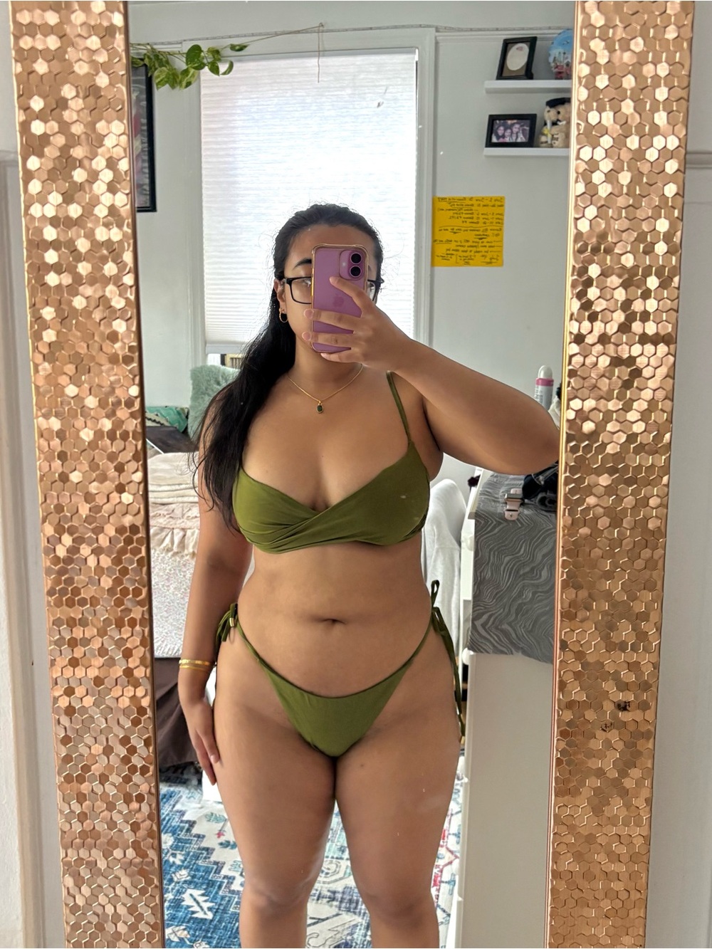 Monday Swimwear Olive Green Twist Bikini Set